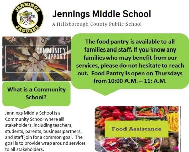  Community School Food Pantry Thursdays 10:00-11:00.